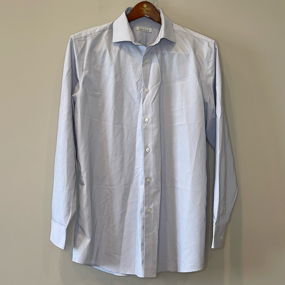 🔥 Perry Ellis Portfolio Grey Button Down, Men’s 16.5, 34/35